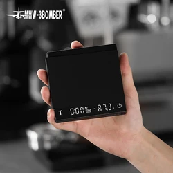 Báscula Digital para café de cocina de MHW-3BOMBER, báscula electrónica para Espresso recargable cíclica de alta precisión, accesorios para Barista en el hogar