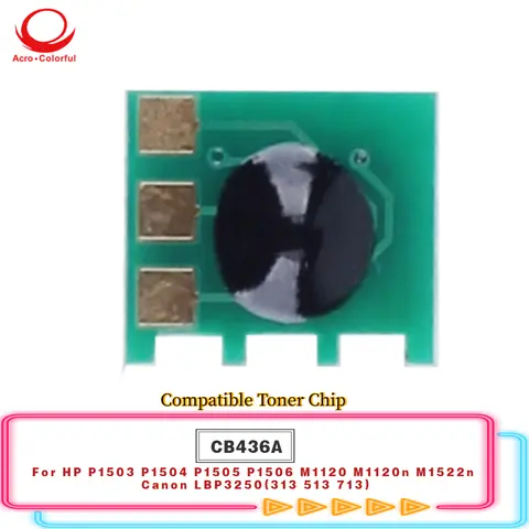 1.5K CB436A Compatible Toner Chip For HP P1503 P1504 P1505 P1506 M1120 Canon LBP3250 Printer Cartridge Chip