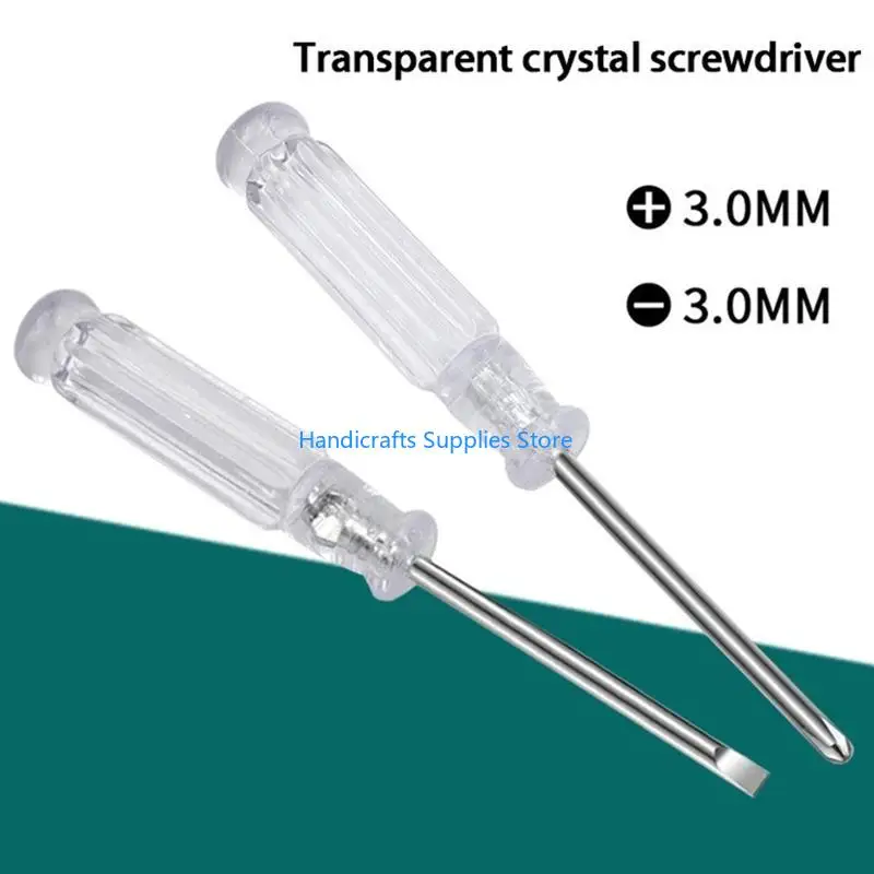 R1WA Small Mini Screwdriver with Transparent Handle Anti-skid Home Appliance Repair