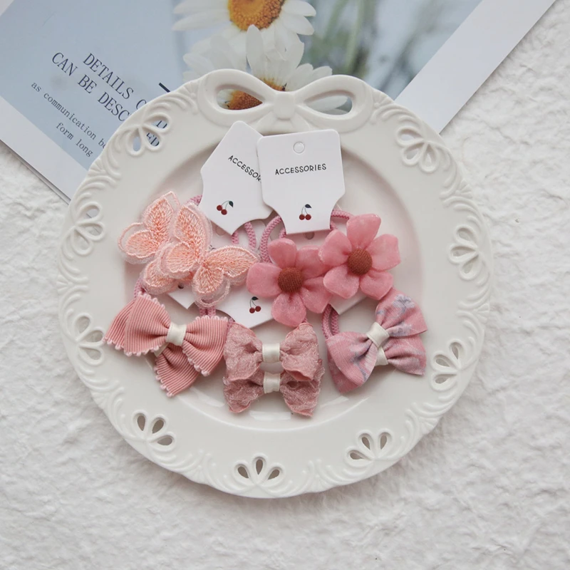 10Pcs 어린이 꽃 헤어 액세서리 머리 활 모자를 쓰고 있죠 밧줄 귀여운 소녀 헤어 밴드... - 4