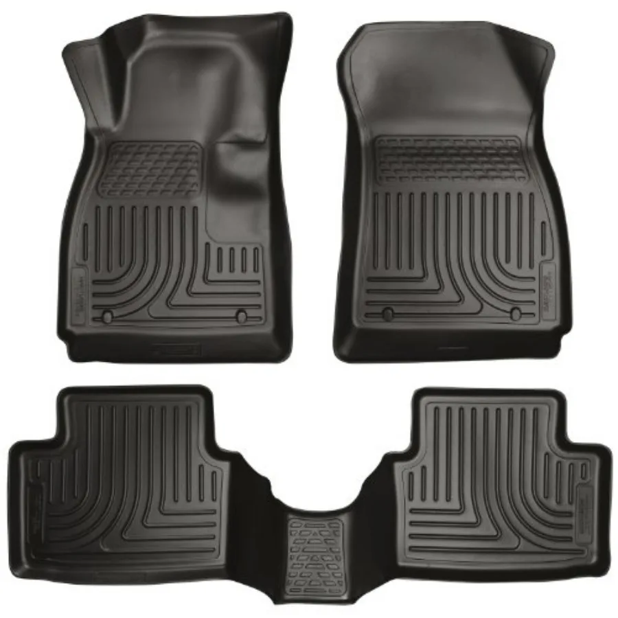 

Weatherbeater Floor Mats for 2011-2019 Fiesta Front Second Row 3-Piece Set Black Durable Rubber Mat with Deep Trenches