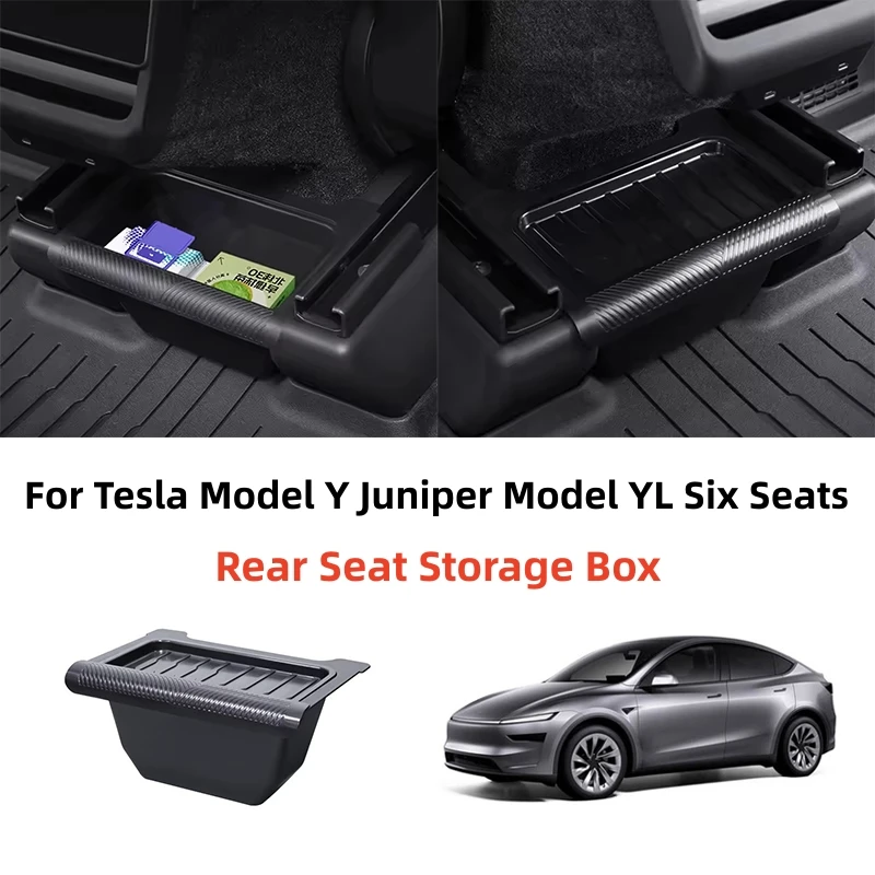 Caja de almacenamiento trasera para reposabrazos para Tesla Model YL de 6 plazas, caja de almacenamiento para asiento trasero Juniper, caja de almacenamiento debajo de la ventilación, contenedor de basura