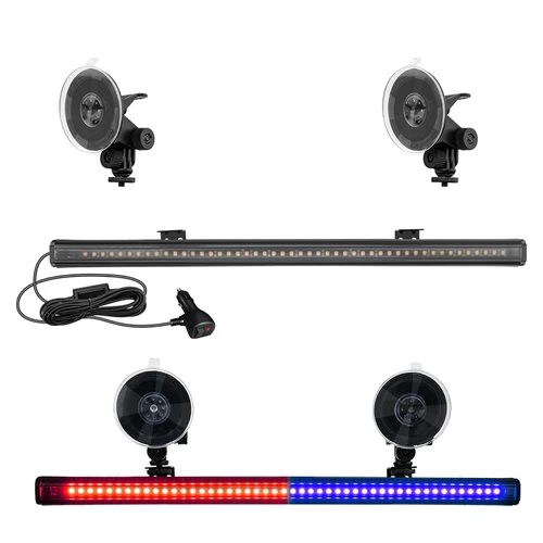 Imagen 2 del producto Luces LED estroboscópicas de 48LED para parabrisas delantero y trasero de coche, luz de advertencia intermitente de emergencia, lámpara Flash para techo automático, conjunto de luces para coche
