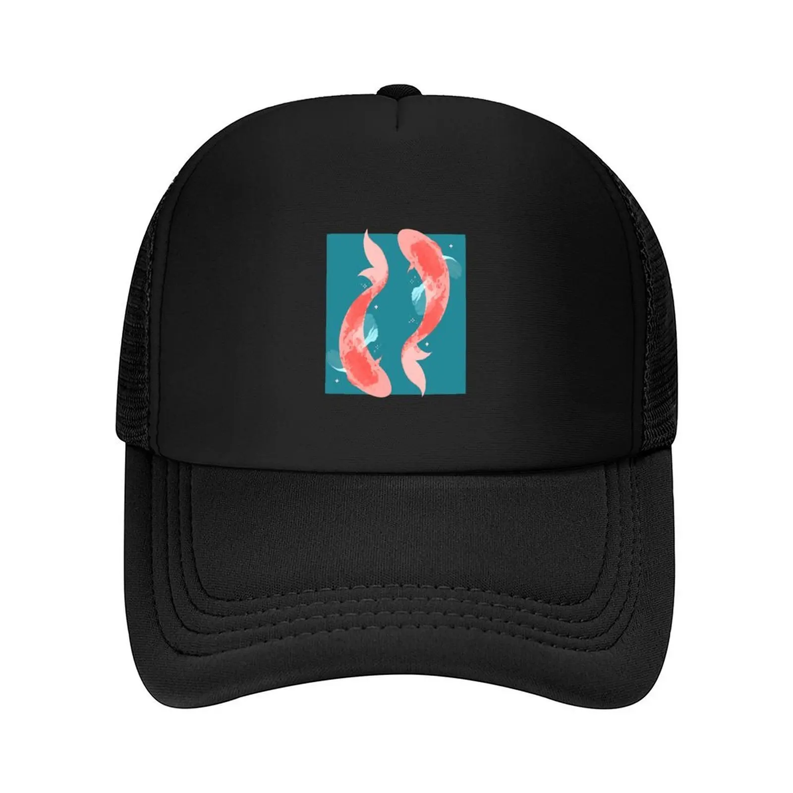 

Quartz Coral Koi Fish Baseball Cap Luxury man cap Snapback Cap Unique hats summer hat Hats Man Women's