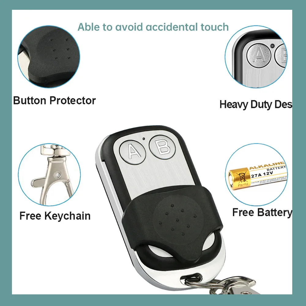 Universal Controle Remoto para LED Garagem Porta Abridor, Receptor de Relé e Transmissor, Deslizante Tampa, 433mHz, DC, 12V, 10A, 1Ch