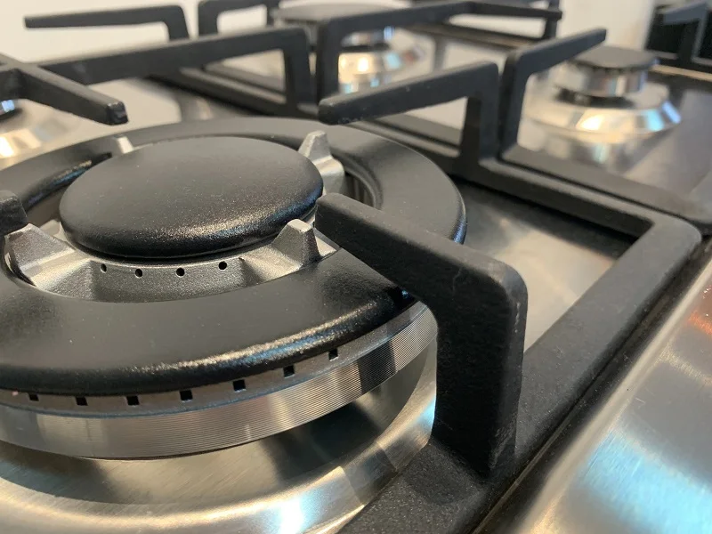 NG/LPG เตาแก๊สสแตนเลสปลอดภัย 4 หัวเตาครัวร้อนขายเตาแก๊สในตัว