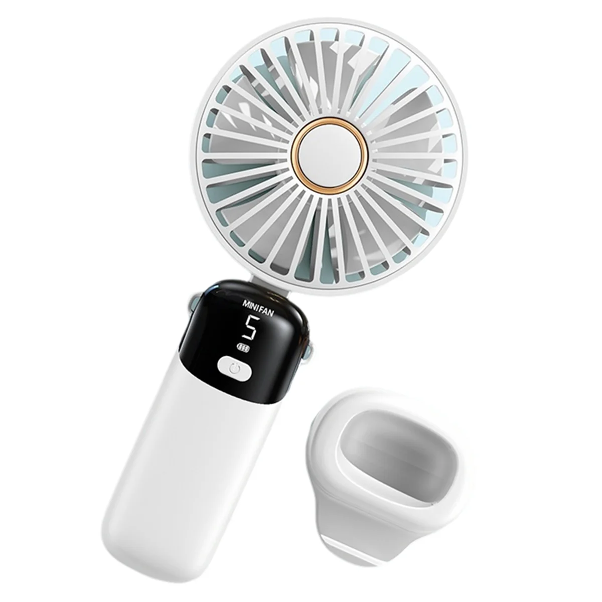 ABFW Handheld Mini Fans, Foldable Portable Fans, USB Rechargeable Fans are A Must-Have for Summer,White