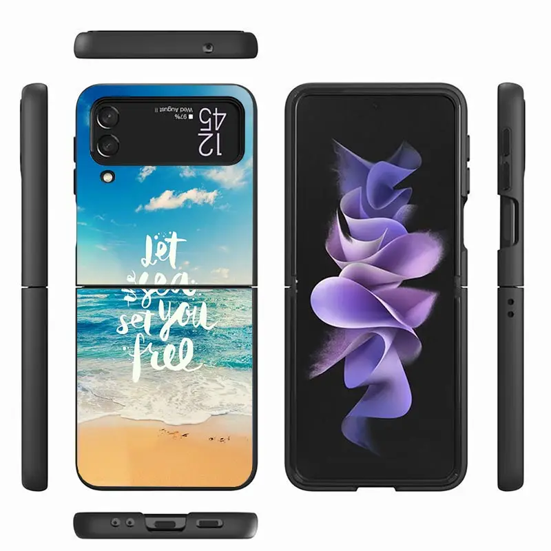 Travel Mountain Beach dicker Z Flip 4 Z Flip 4 Phnoe Case per Samsung Z Flip 3 5 5G Black Hard Shell Galaxy ZFlip3 ZFlip4 ZFlip