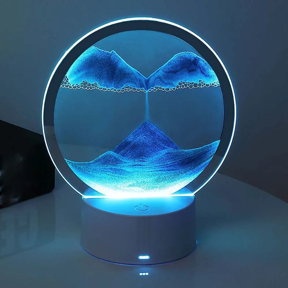 Starry Sky Quicksand Painting Small Night Light Hourglass Decoration Decompression Atmosphere USB Charging Light Luxury