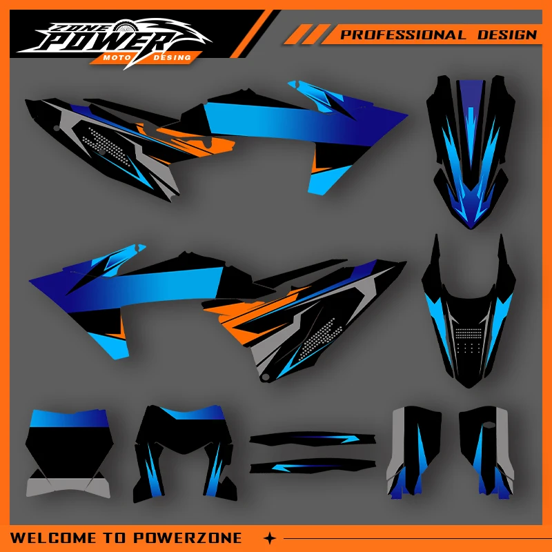 

POWERZONE для KTM EXC 2024 2025 2026 EX-F SXF 2023 2024 2025 Мотокросс Графика Фоновая наклейка Наборы наклеек по индивидуальному заказу 09