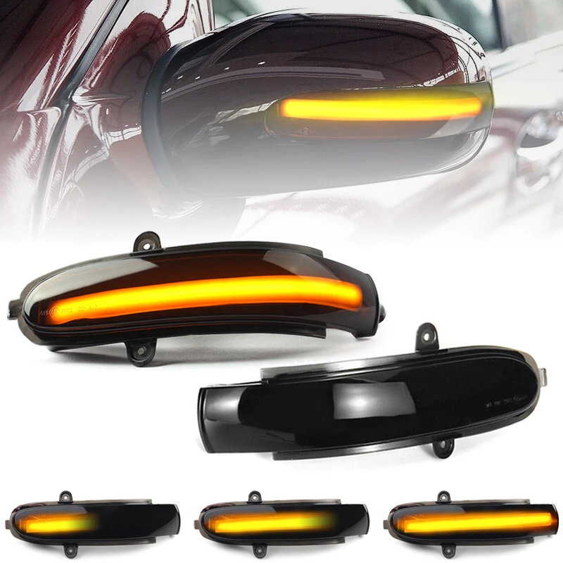 

2 шт. для Benz W203 S203 CL203 C-Class 2000-2007 дымчатые линзы, светодиодная лампа бокового зеркала, янтарный боковой динамический указатель поворота заднего вида