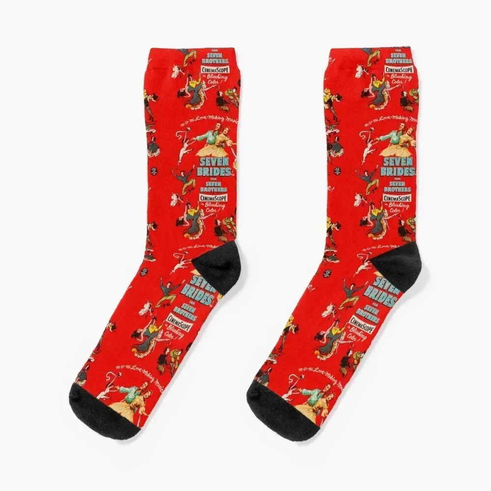 

Seven Brides for Seven Brothers Movie Poster Socks Heating sock golf luxury cute Men Socks Women's