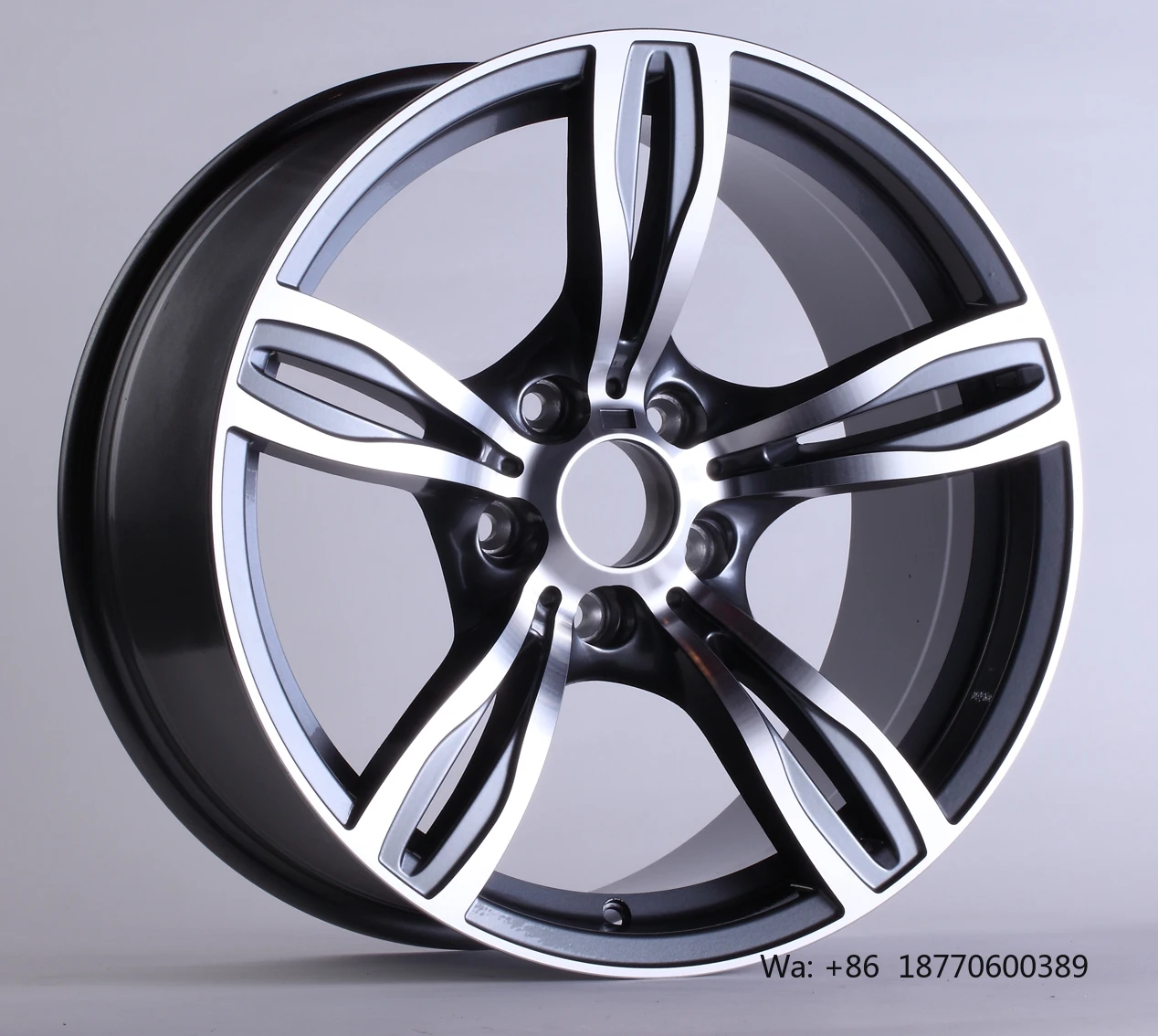 

China Factory 15 16 17 18 19 20 Inch 5 Hole Concave Alloy Wheel Hub 5x100 120 114.3 Black Alloy Passenger Car Wheel Hub