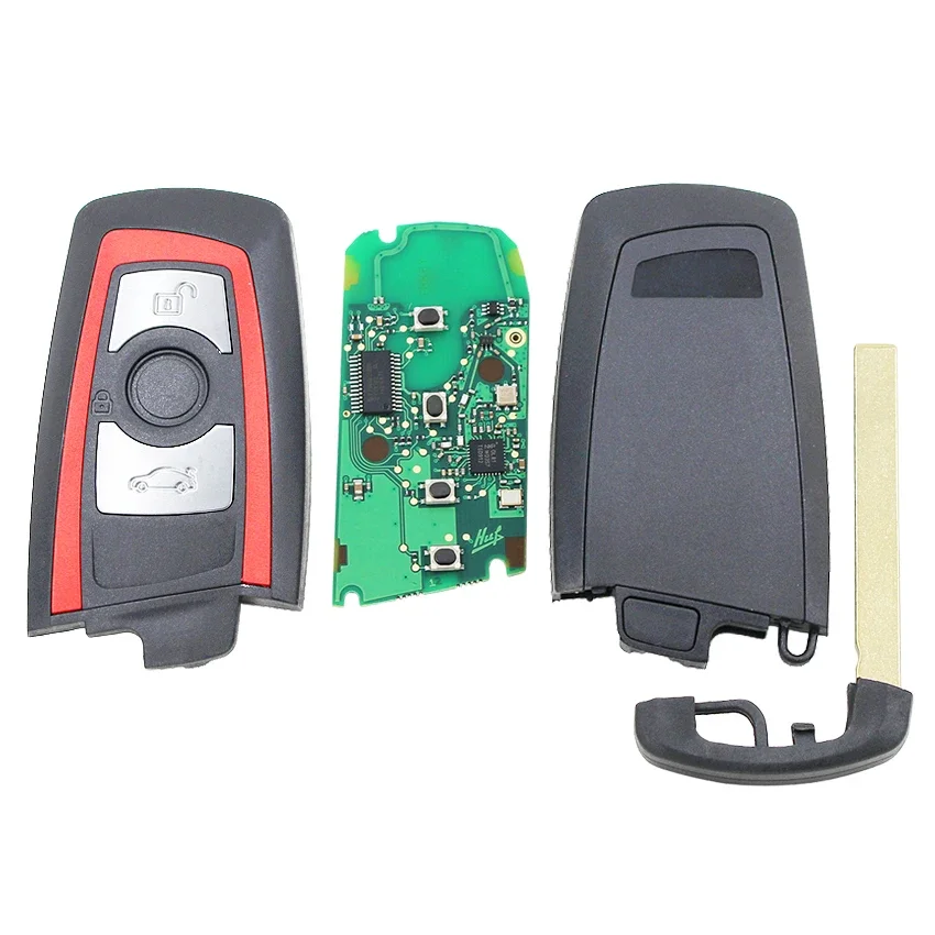 Keyless 3 Buttons Remote Key Fob FSK 868MHz HUF5661 for BMW 5 7 F Series F30 F25 F20 2009-2016 X5 X6 740 750 CAS4 CAS4+ Red