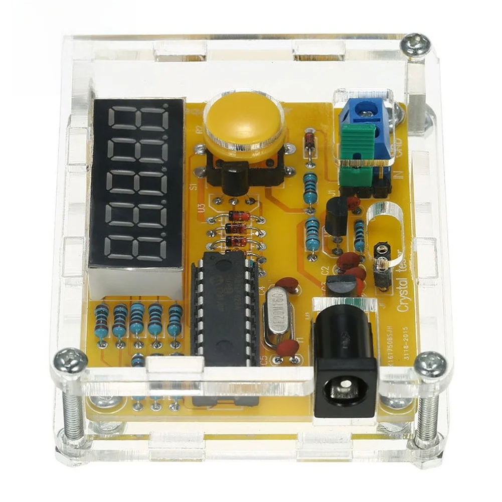 1Hz-50MHz Frequency Counter DIY Kit With Shell 30V Input For Auto Ranging 5 Digit Resolution USB Power For Crystal Oscillator