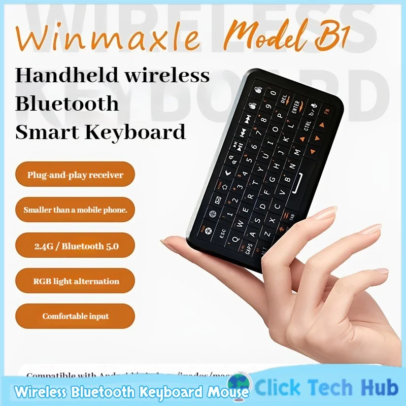 Winmaxle Wireless Bluetooth Keyboard Mouse Portable Mini Keyboard Rgb Multi System For Android/Windows/Ios/Macos/Ios/Linux