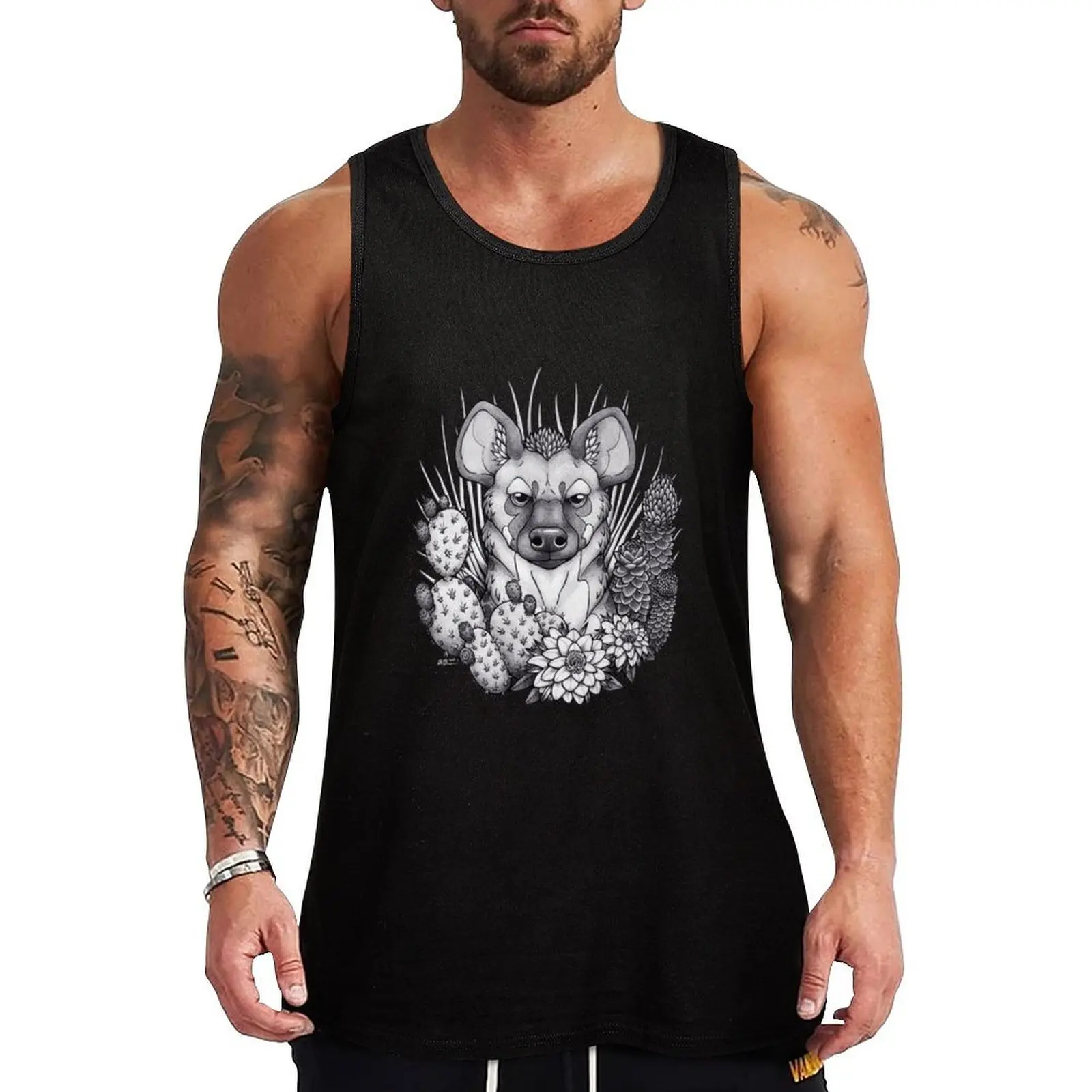 

Hyena & Arid Plants Tank Top gym t-shirts man gym Fitness men clothing summer clothes for men