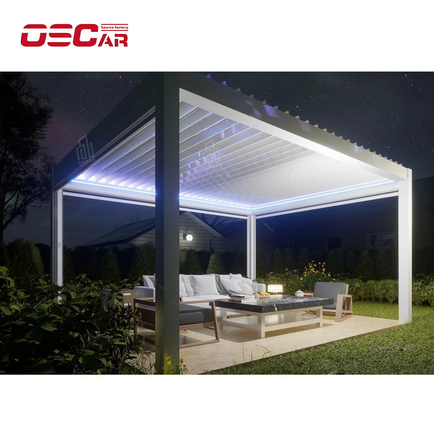 Aluminum electric opening and closing patio pergola Australia standard retractable roof