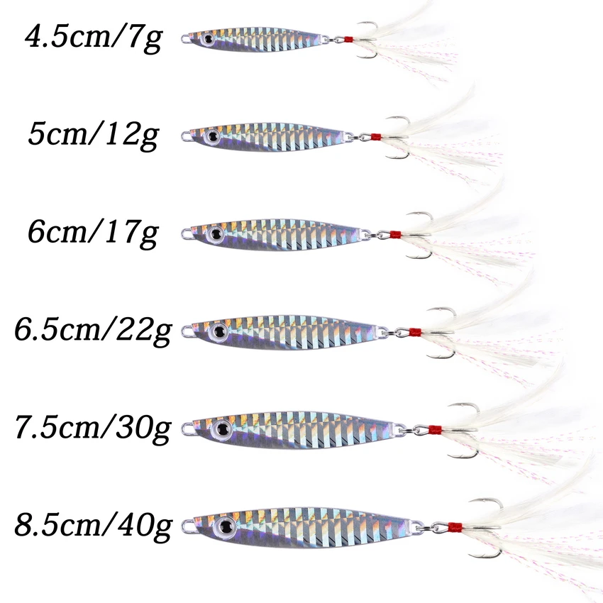 New 7g 12g 17g 22g 30g 40g Metal Cast Jig Spoon Shore Casting Jigging Fish Sea Bass Fishing Lure Artificial Bait Winter Tackle