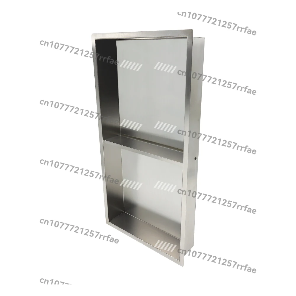 

High Quality Brushed Stainless Steel Double Recessed Shelves Bathroom Fittings Shower Wall Niche