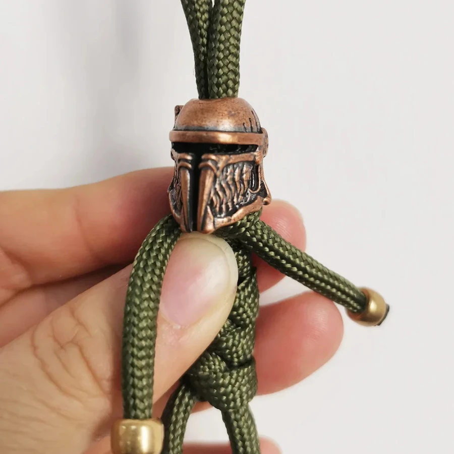 Ethnic Warrior Helmet Brass Handcrafted Lanyards Pendant Paracord Knife Beads Charm Metal Spacer Bead for Folding Knife Keychain