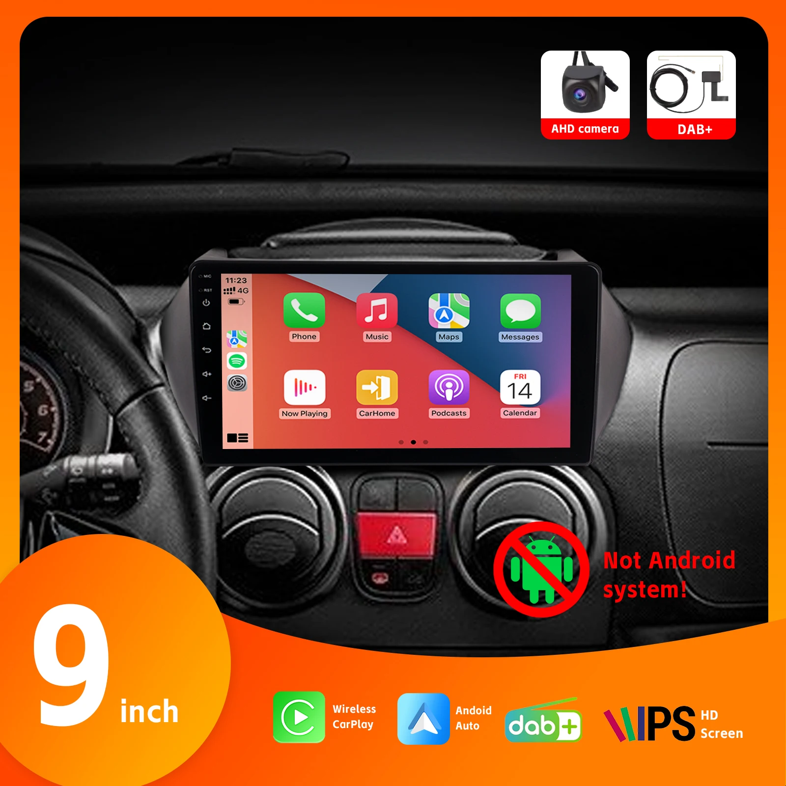 Car Radio with Wireless Carplay Android Auto SWC DSP BT 9