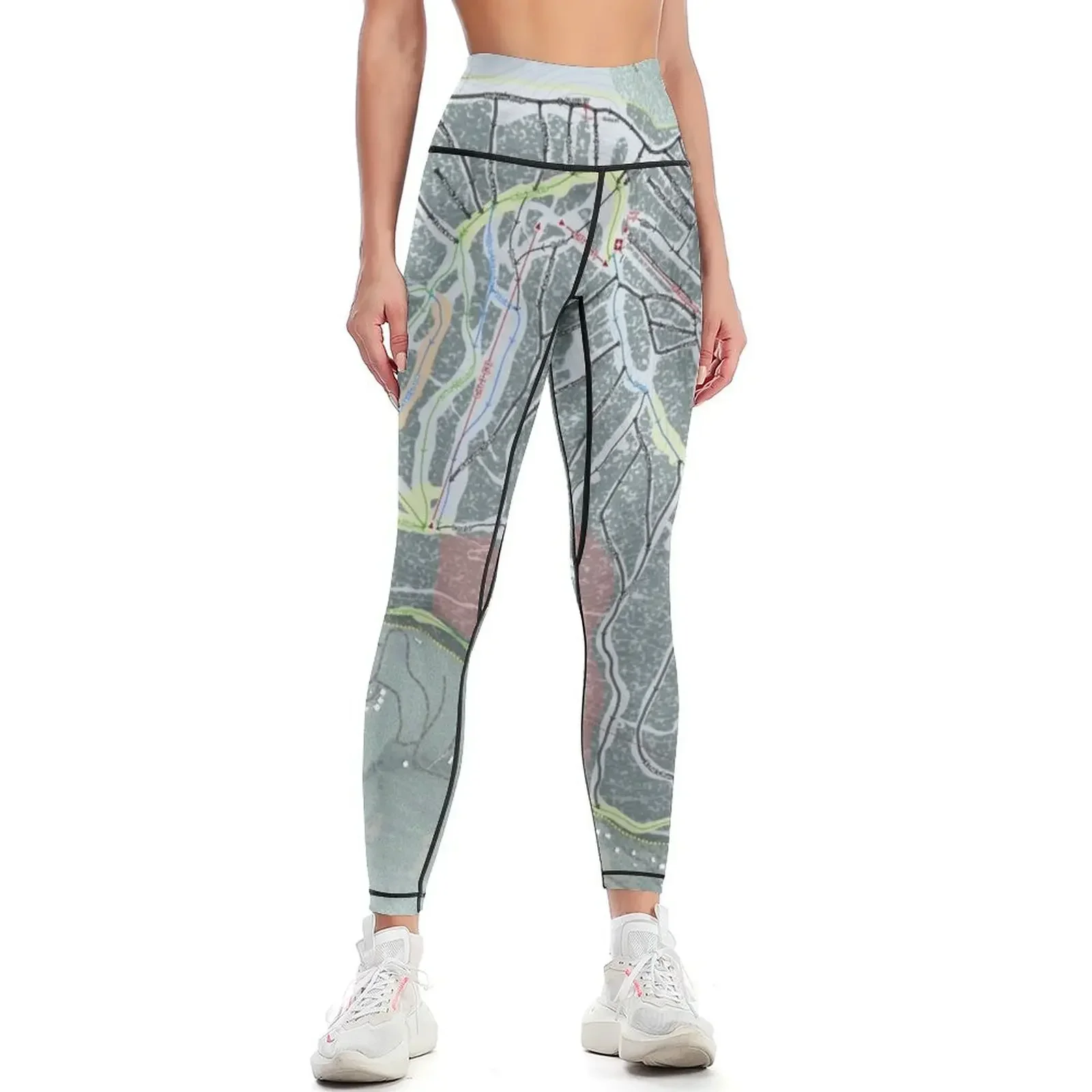 

Taos Ski Valley Resort Trail Map Leggings Pants sport Training pants push up fitness Sports female Womens Leggings