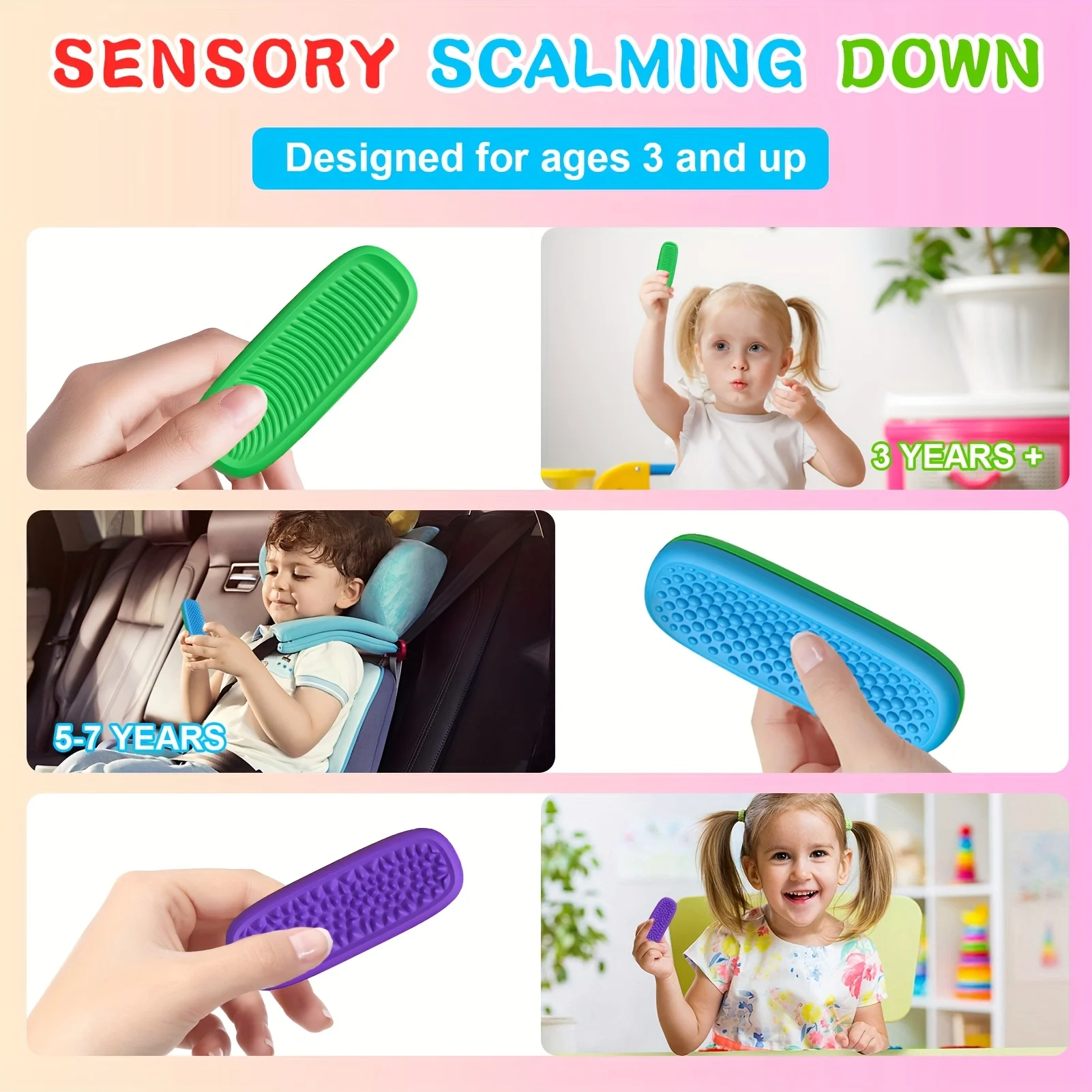 Kit de pulsera sensorial, juguetes antiestrés para adultos, piedra sensorial de silicona texturizada para autismo, niños, calmante, juguetes para aliviar el estrés