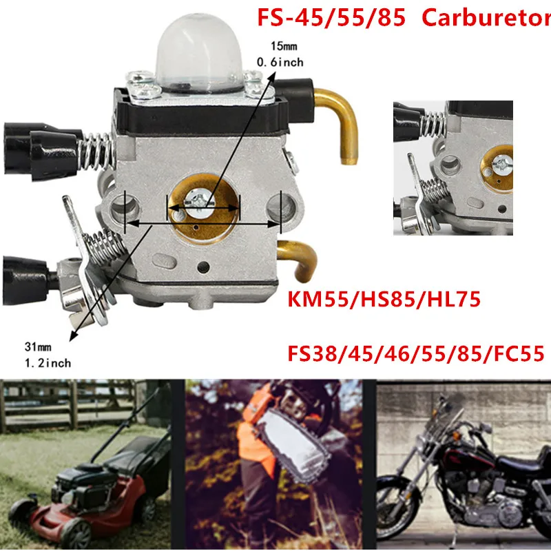 

Carburetor Car motorcycle Gasoline Engine Sthil FS45 FS55FS75 FS80 FS85 HS75 HS80 HS85 HL75 FH75 HT70 HT75 KM80 KM85 SP80 SP85