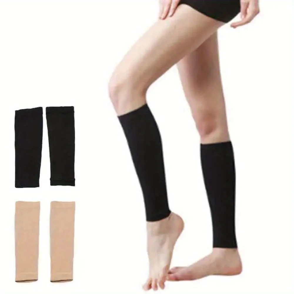1 paio di vene varicose sollievo dall'affaticamento scaldamuscoli compressione manica polpaccio calzino calza lunga supporto elastico per le gambe gamba tibia calzino