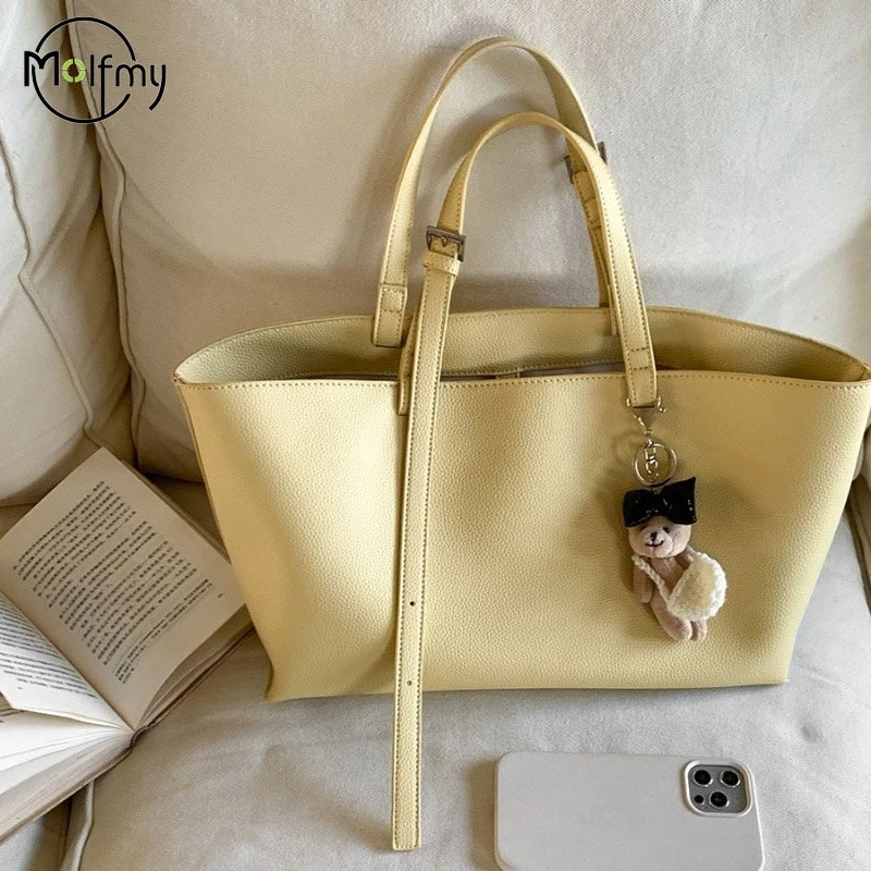 

Large Capacity Tote Bag Women's Bag PU Leather Luxury Bags Designers for Women High Quality Handbags Wallet Large Shopper Purses