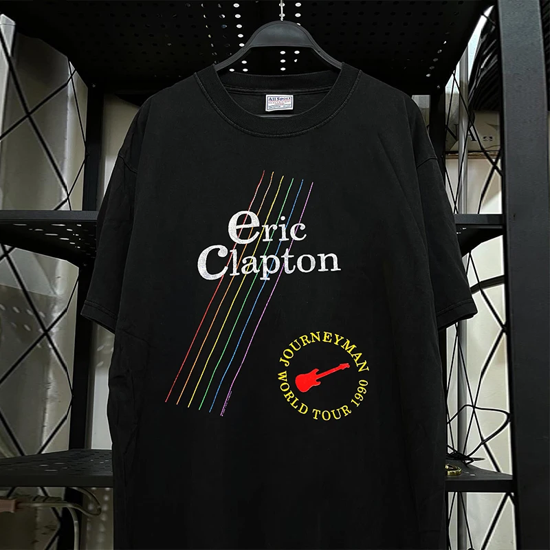 Eric Patrick Clapton Album Heavyweight Short Sleeve T-Shirt Cotton round Neck Loose Fit Printed T-Shirt for Youth Summer Fashion