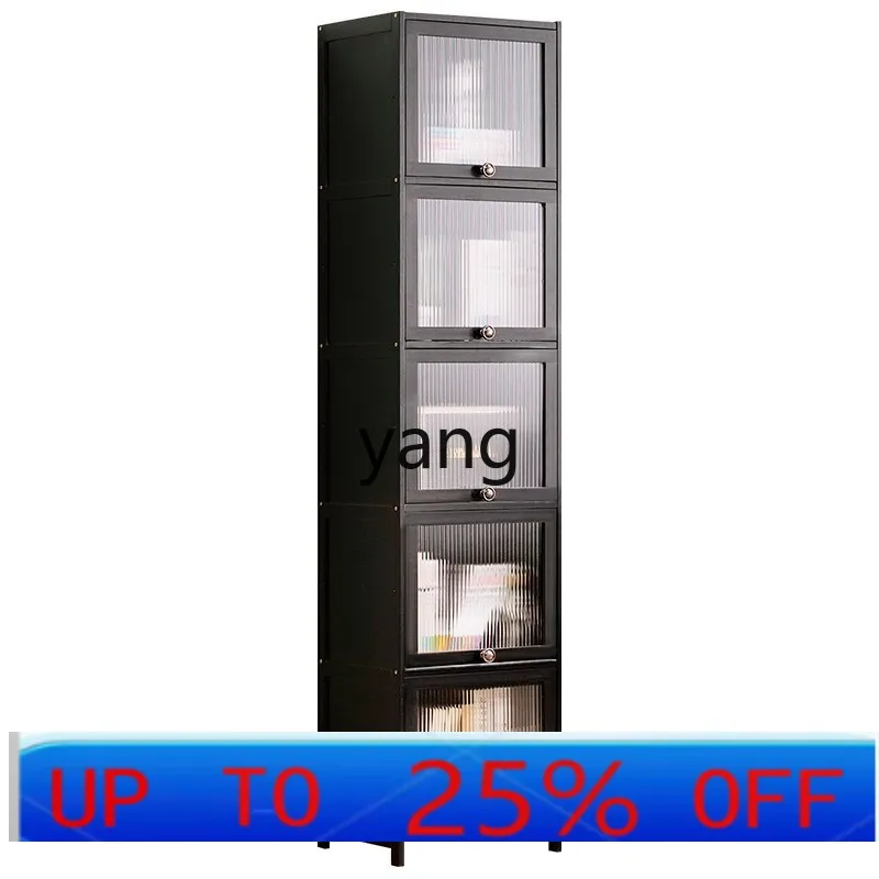 

LMMdust-proof crevice bookcase, extremely narrow household corner storage, modern simple storage, flip door display cabinet