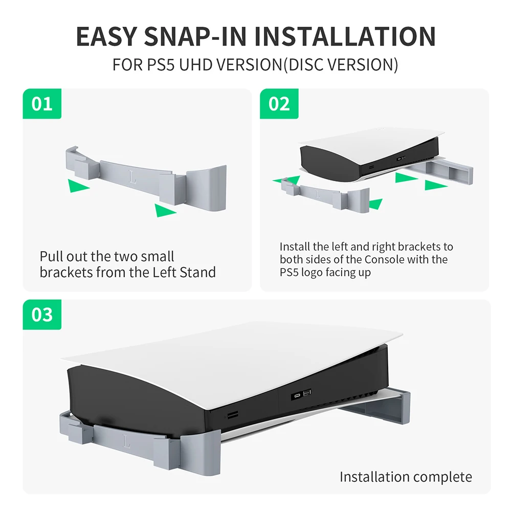 Supporto per console orizzontale Supporto per base per console di gioco Supporto per console di gioco Supporto da scrivania Rack di stoccaggio per disco PS5 ed edizione digitale
