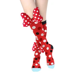 Cute Girl Long Socks Cute Girl High Socks Colorful polka dot Socks Handmade Bow Socks