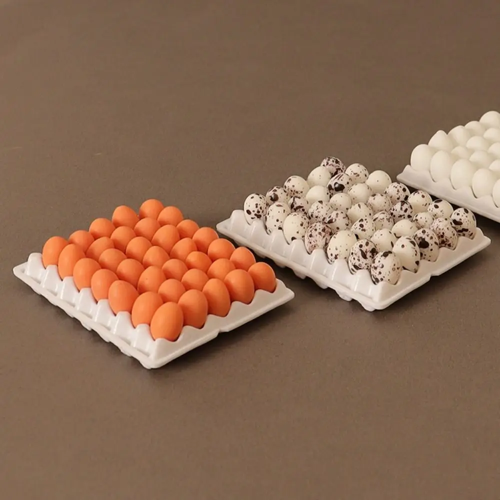 1세트 새로운 미니 모형 달걀 4가지 스타일 오리알 트레이 미니어처 장식품 미니어처 데코레이션