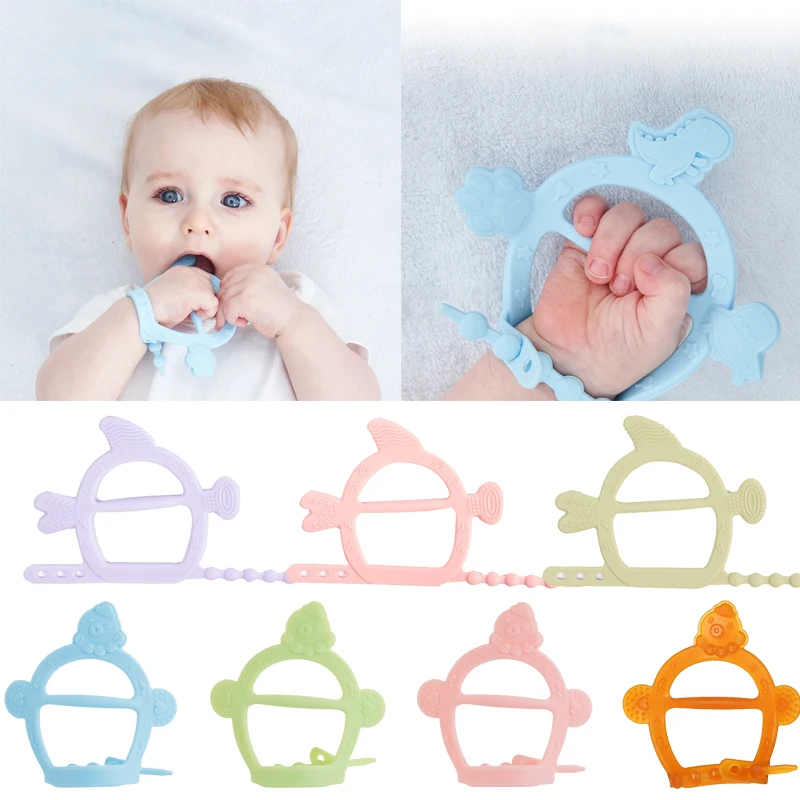 1PC Kids Silicone Teether Baby Anti-drop Nursing Bracelet Newborn Dental Care Durable Infant Sucking Fingers Thumb Teething Toys