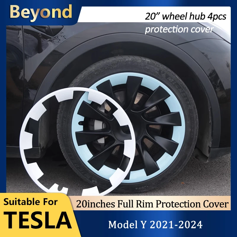 20 Inch Wheel Protective Cover for Tesla Model Y 2023 Hight Performance Wheel Hub Protection Ring Full Rim Cover Accessories