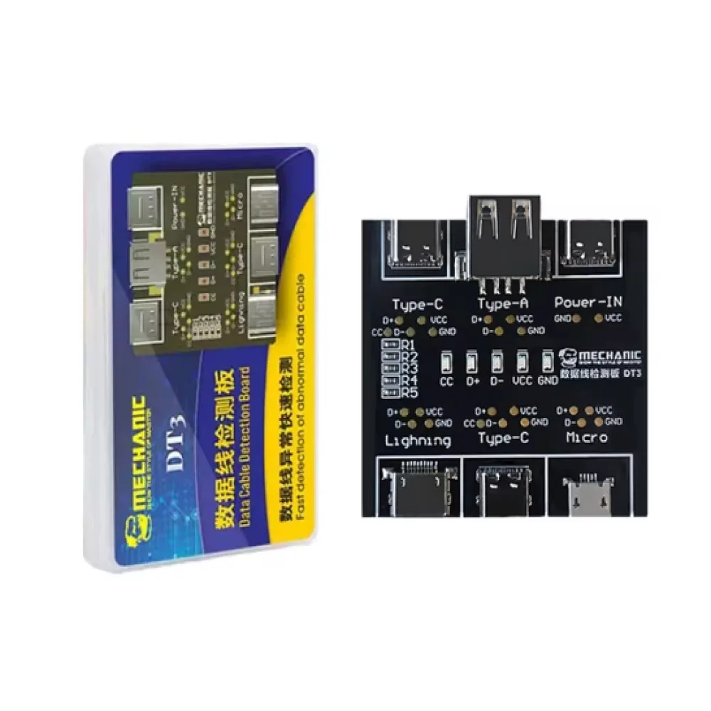 MECHANIC DT3 Usb Cable Tester Data Cable Detection Board For iOS Android Type-C Short Circuit On-Off Switching Test Board Tool