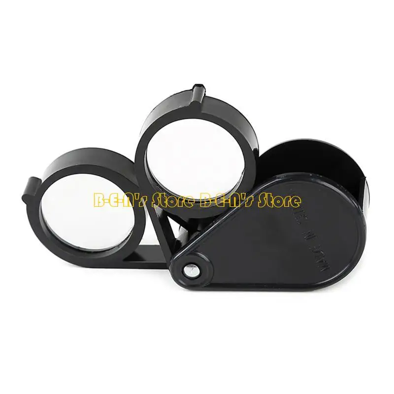 Y1AD Folding Pocket Glass with Double Lenses Mini Pocket Magnifier 10X
