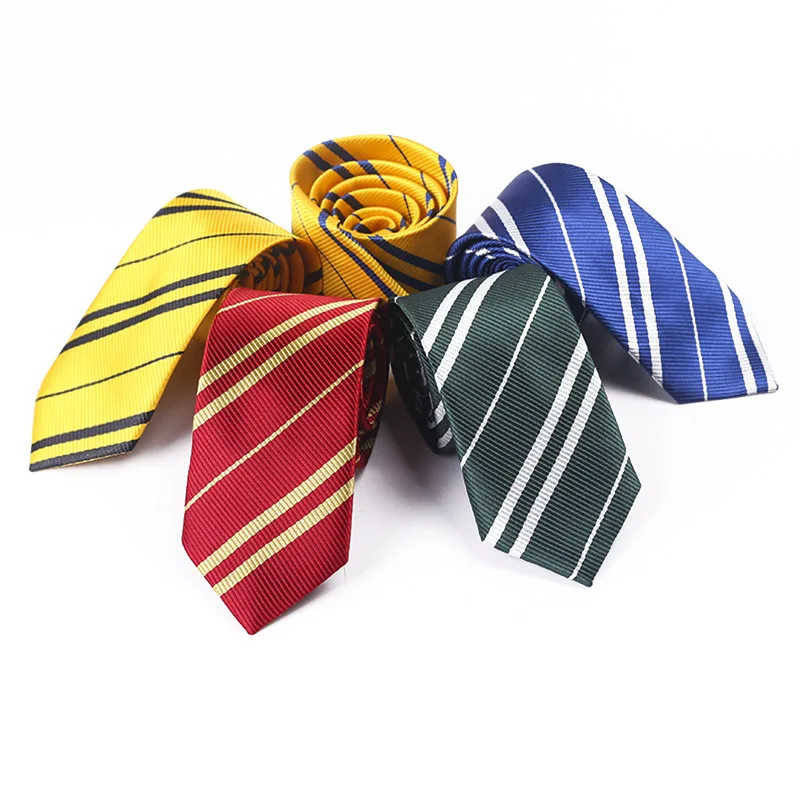 

Handmade Cosplay Neck Ties For Men Women Skinny Striped Necktie Boy Student Magic School Gravatas Fans Gift Halloween Tie