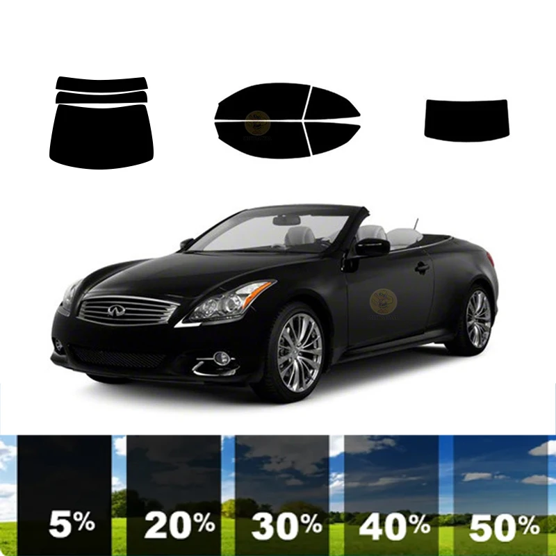 precut Removable Window Tint Film Car 100% UVR 5%-70%VLT Heat Insulation Carbon ﻿For INFINITI G SERIES 2DR CONVERTIBLE 2009-2013