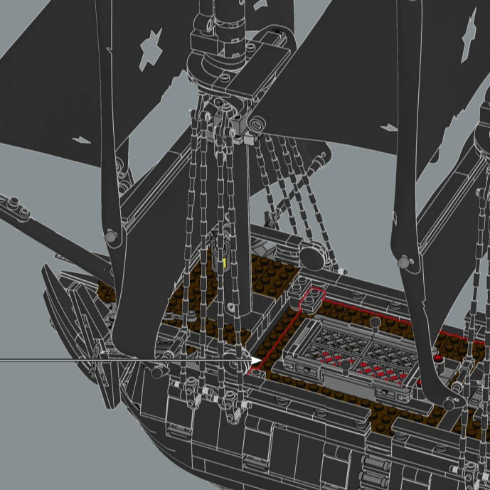 Black-Sail Piratenschiff 10365 Bausteine-Sets, kompatibel mit Legoed-Partikeln, geeignet für Weihnachtsgeschenke, 2862 Stück