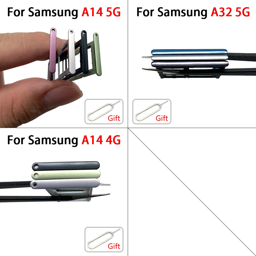 10Pcs,For Samsung A17 A32 A14 4G A32 5G A52 A72 A23 A53 A73 A24 A25 A35 A55 SIM Card Holder Tray chip slot drawer Adapter Socket