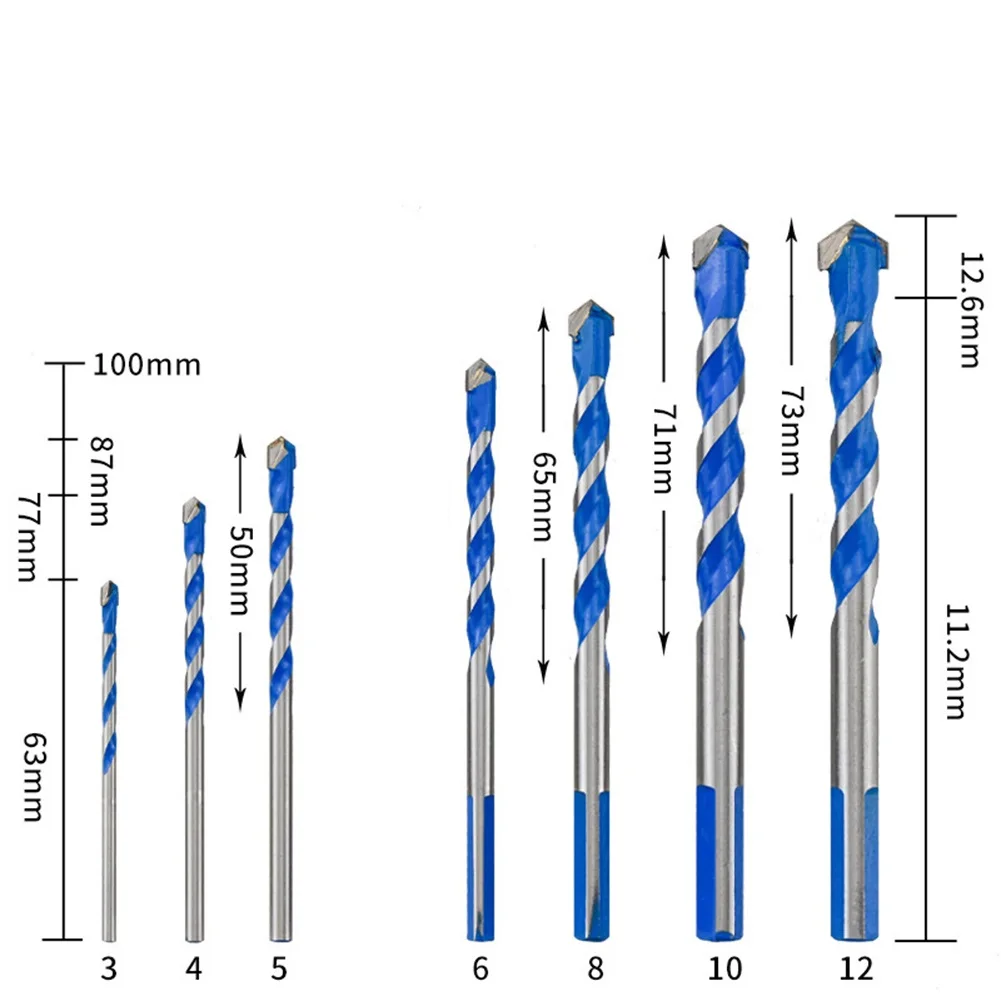3-12mm Drill Bit 8mm Blue Tile Concrete Drill Bit Fast Chip Evacuation Wear Resistance Clean And Accurate Holes