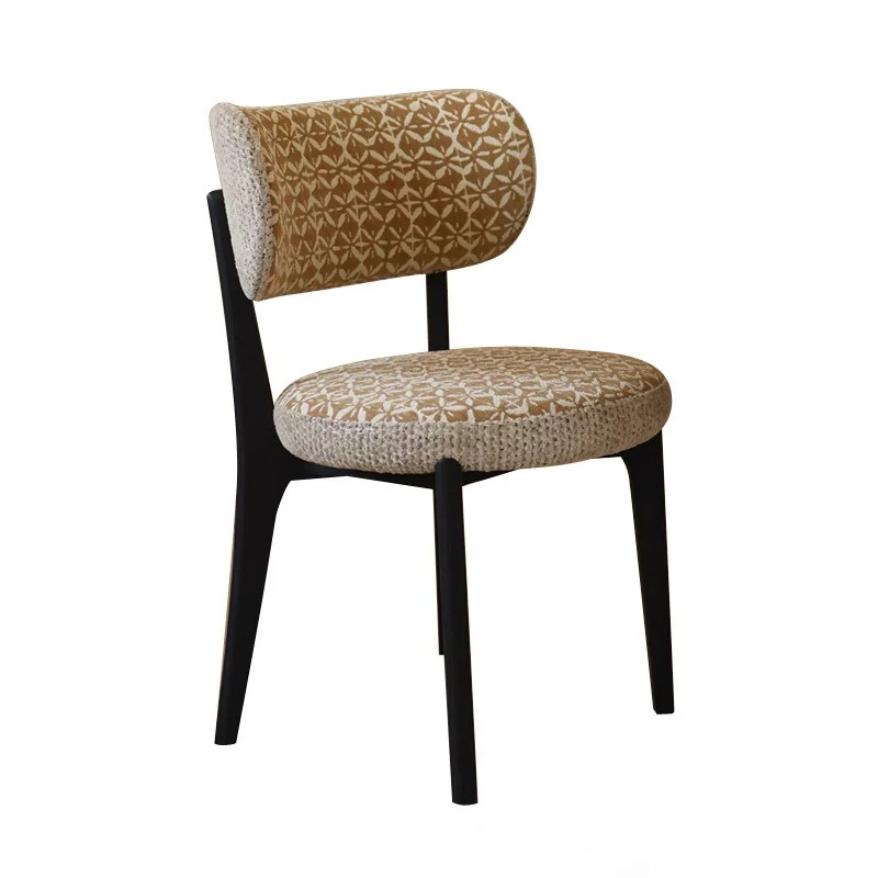 

French retro cream style premium solid wood dining chair, small apartment back chair in the living room