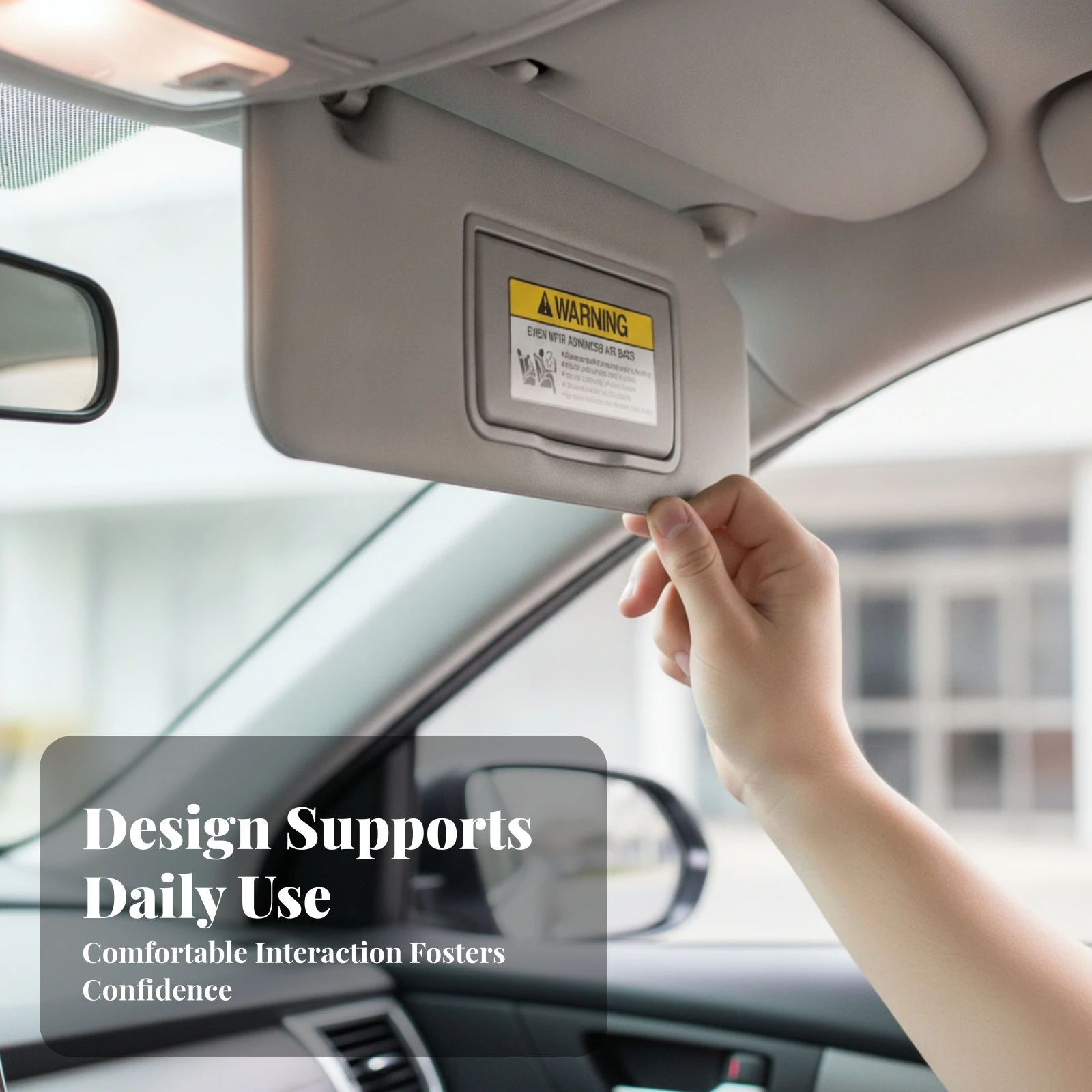 Passenger Side Sun Visor Gray Right Side Sun Visor clothCovered High-Grade for Mechanics