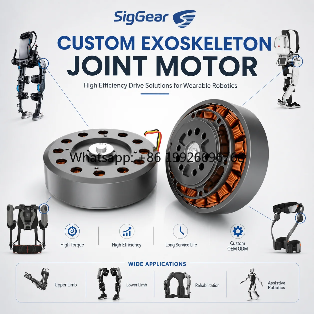 Exoskeleton Motor FOC Brushless DC Motor High Torque Robot Joint Actuator for Humanoid Robot Wearable Robotics OEM Custom