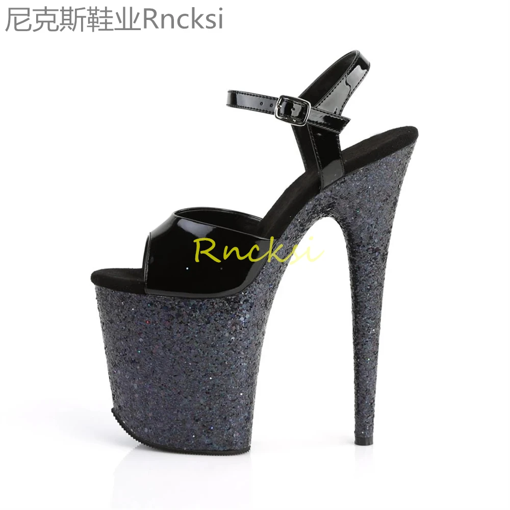 20cm High-heeled women\'s shoes new fashion summer sandals open toe buckle with stiletto waterproof platform sexy solid color