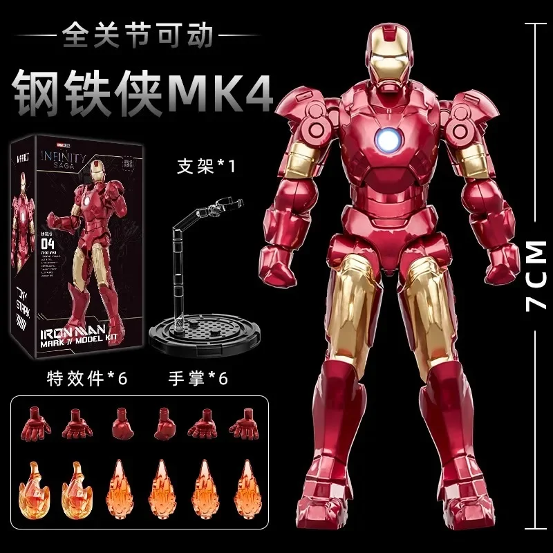 7cm Marvel Iron Man Armor Model Toy Anime Character Design Car Interior Desktop Decoration Model Toys Children's Birthday Gifts image 6